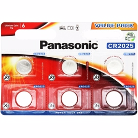 CR2025 3V Panasonic Lithium batteri 6 pak